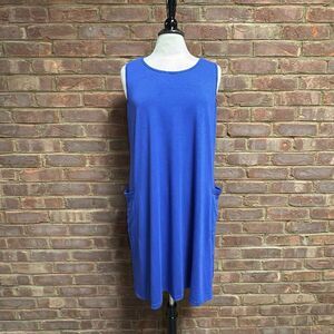 Women’s Blue Sleeveless Tank Summer Dress Sz XL